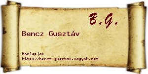 Bencz Gusztáv névjegykártya