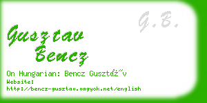 gusztav bencz business card